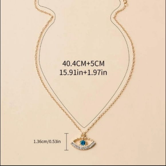 Green Evil Eye Rhinestone Pendant Necklace Lucky Protection Charm Pendant - Picture 8 of 9